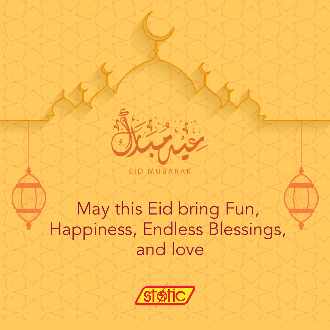 #Eid is the perfect occasion for us to rejoice in happiness together and tighten the bond of our family &amp; friends. 

#EidMubarak to all of you!

#StaticCompany #Static #ElectricProducts