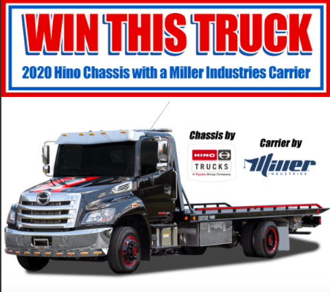 TowTimesMag's tweet photo. Enter Now! – The PWOF raffle for the Hino/Miller truck will be held on October 24, 2020, at 3 p.m. Raffle tickets are $10, with a multi-ticket discount. DOWNLOAD entry form: https://t.co/OPAktDKwFy @millerind @HINOTRUCKSUSA #PWOF https://t.co/czQaPrxdiH