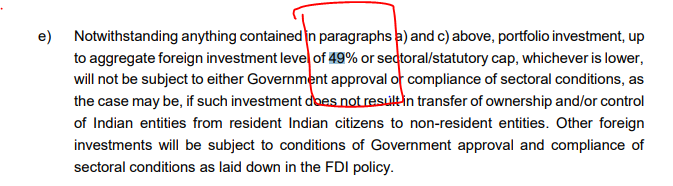 Rahul accused that Anil Ambani did not obtain requisite Govt approvals for forming Joint Venture with Dassulat as an OFFSET Contract, but WHY DOES ANIL AMBANI NEED THE APPROVAL. As per the FEMA ACT, 1999 no government approvals were required for foreign investments of up to 49%.