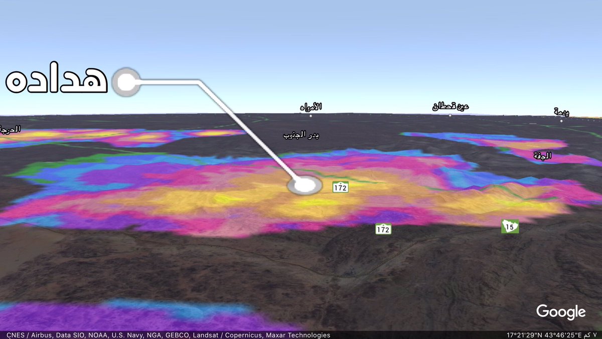 رصد الرادار 
هداده جنوب غرب #حبونا 
#نجران #نجران_الان