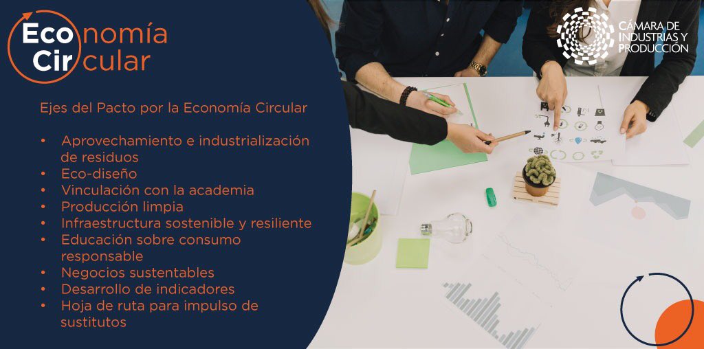 CamaraCIP's tweet photo. #CIPCircular En 2019, la Federación de Cámaras de Industrias suscribió el Pacto por la #EconomíaCircular, evidenciando el compromiso del empresariado para generar propuestas y participar en la construcción de una Estrategia Nacional en torno al tema. Conoce los 9 ejes: https://t.co/N35Szg3Ozu