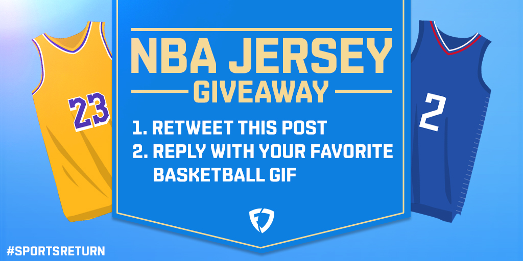 We're pumped about the NBA restart and #SportsReturn, so we're giving away a FREE NBA jersey of your choice 😮

1. RT this post
2. REPLY with your favorite basketball GIF

Winner will be selected on 7/31
Rules: bit.ly/2P8BZH3