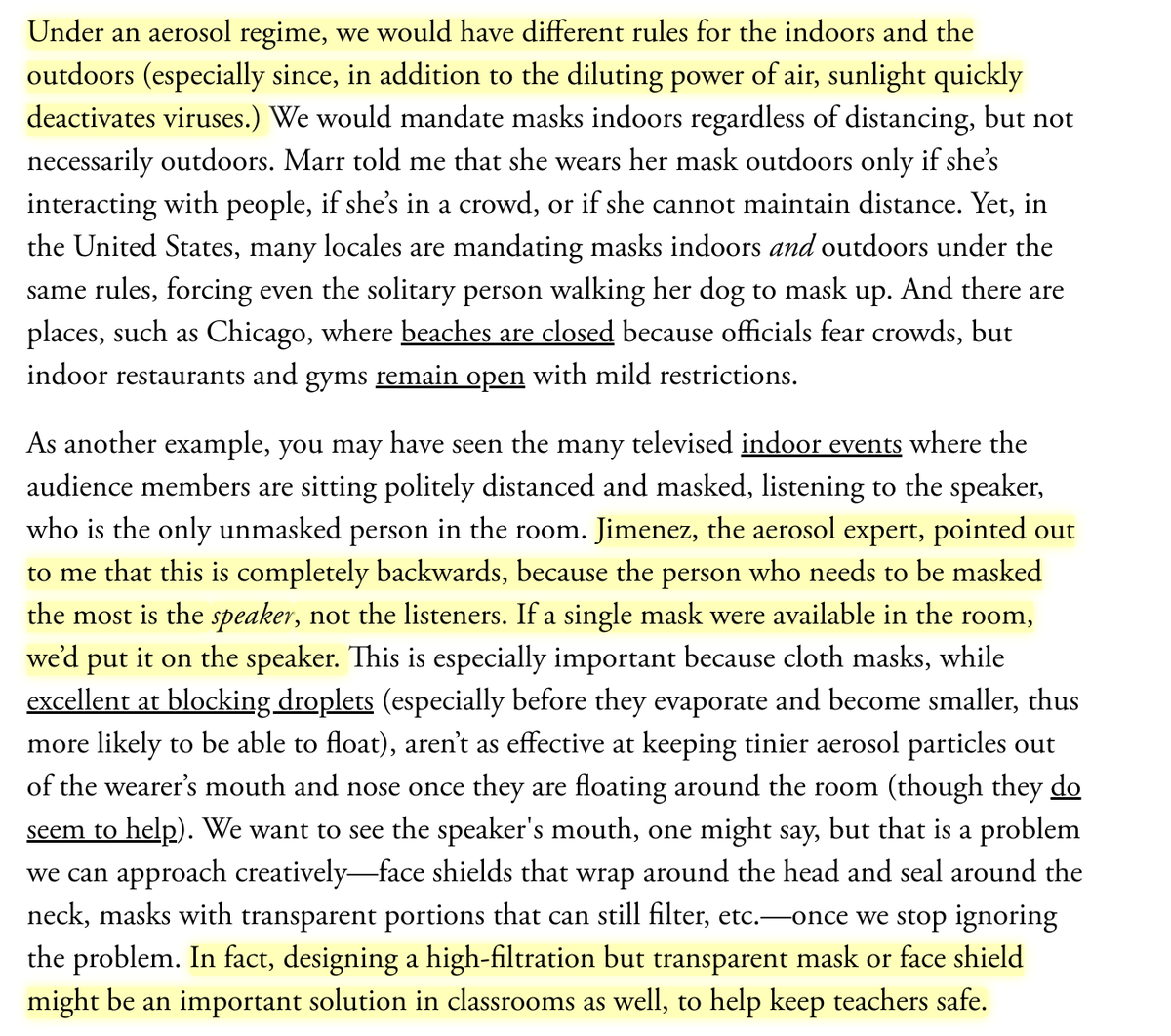 Correctly understanding the specifics of airborne transmission of COVID is *really important* because it changes many things about our guidance on masks and distancing like who should mask? When? How? When is six feet not enough? Should we mask outdoors?  https://www.theatlantic.com/health/archive/2020/07/why-arent-we-talking-more-about-airborne-transmission/614737/