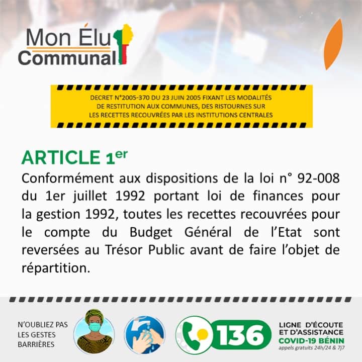 HOUEDANOURegina's tweet photo. Saviez-vous que toutes recettes recouvrées pour le compte du budget général de l'Etat sont reversées au Trésor Public avant de faire l'objet de répartition ?
#MonEluCommunal #NIMD @wasexo @villeAvrankou @Benin_retweet @229robot @ancbenin @MouvementNTC @ab_benin https://t.co/1oS1NAc5ni