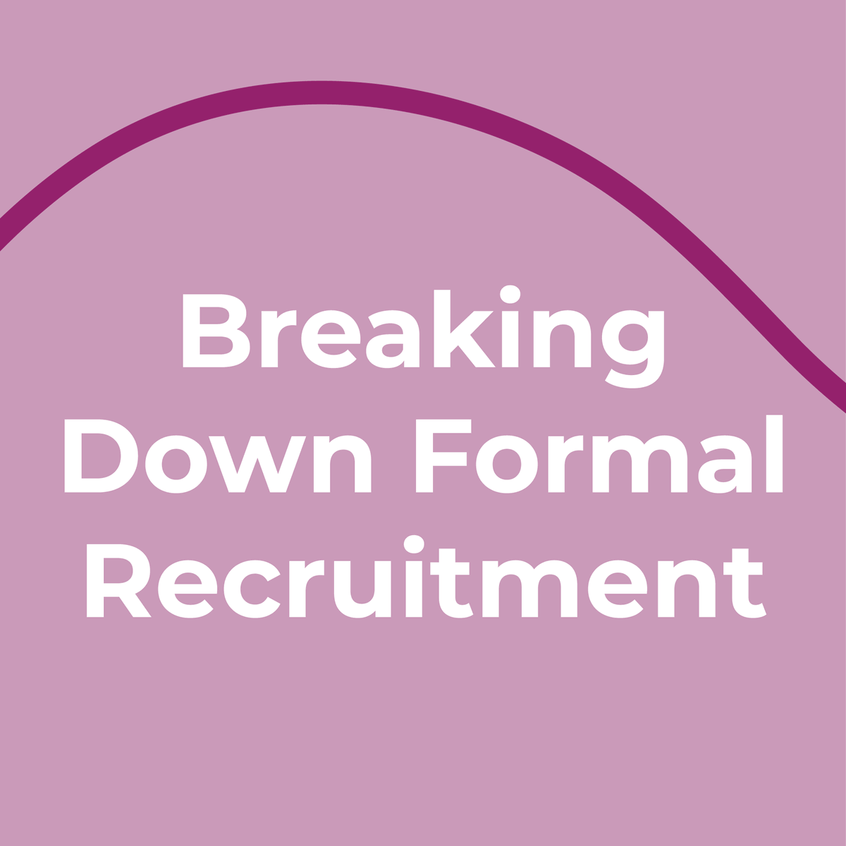 Recruitment may sound complicated and scary, but we break it down step-by-step. 

Read more: soo.nr/mUlh