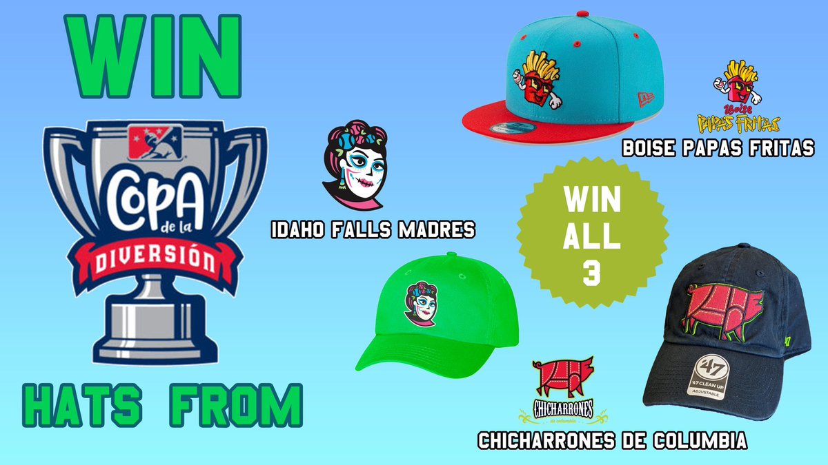 ifchukars's tweet photo. Well the vote wasn’t close again so we found a couple new teams for #FollowBackForACopaHat Round 2!!
1. Follow @BoiseHawks @ColaFireflies and @ifmadres
2. RT & like all 3 posts
3. Use #FollowBackForACopaHat
4. Tag your favorite Copa team
Winner will be chosen tomorrow at 3 MST https://t.co/Nwp5GJx7p6