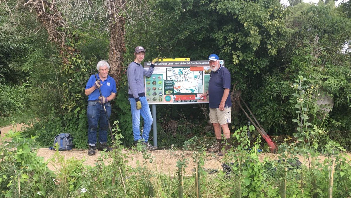 DanGeerah's tweet photo. New information boards along the #Fairford footpath are now up! Great way of engaging the local community in “behind the scenes” works and wildlife they can see. 
Thanks to @FWAGSouthWest volunteers that helped design / put them up @glosnature #ERDF #GFirstLEP @FairfordCouncil https://t.co/8z0RV4jzAy