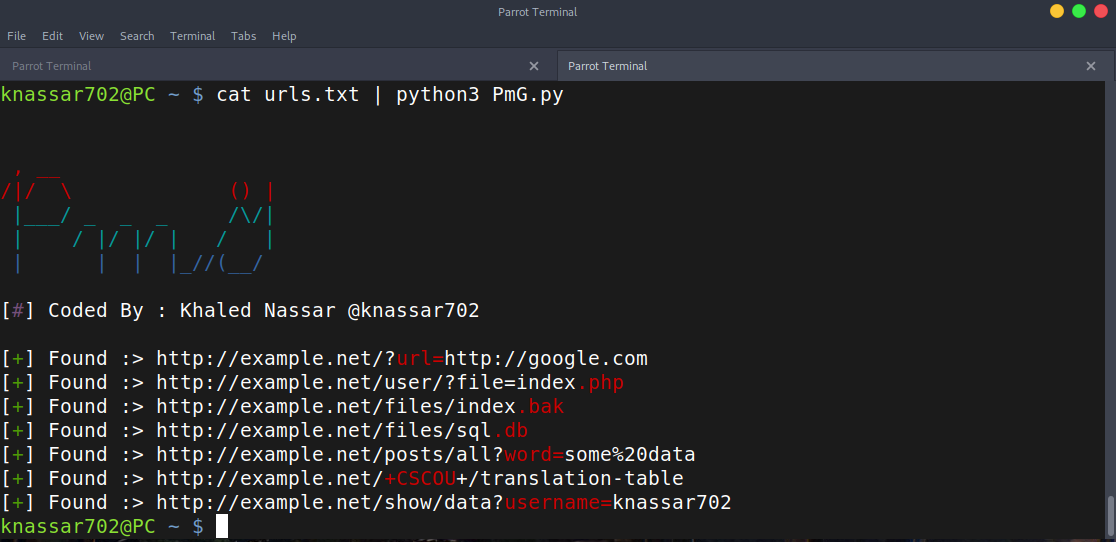 #PmG - Extract parameters/paths from urls

github.com/knassar702/pmg
#bugbountytips #recon