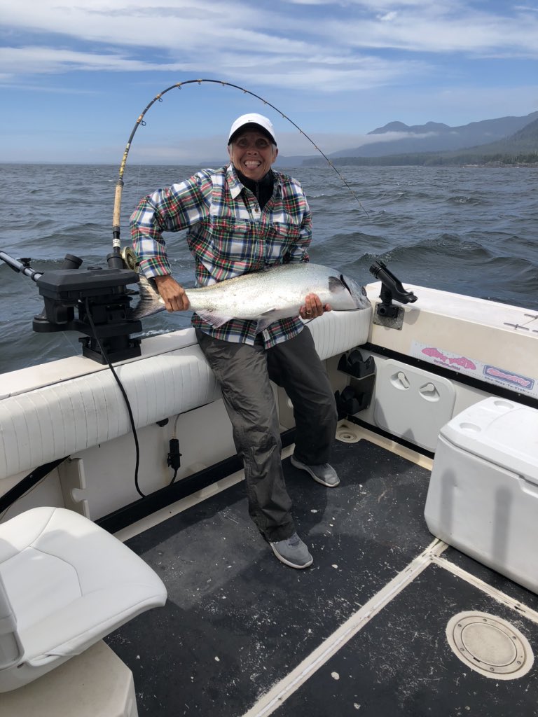 jhallfamily's tweet photo. Rockstar days of reelin’ with @LanceDesilets ! Always an outstanding time of friendship, stories, laughs and finding the catch! Grateful..... #tofino #ftw #dadsshirt https://t.co/GswrMfOhP5