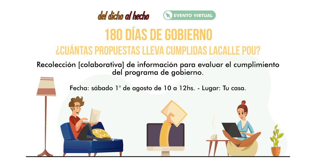 CIVICOUruguay's tweet photo. #DelDichoalHecho analiza el nivel de cumplimiento de las promesas electorales. Este sábado comenzamos a recolectar información para la primera medición de este gobierno. Si te interesa, ¡sumate desde tu casa!
⏰  10 a 12hs. 
📝  Inscripción: https://t.co/H5cK9wDrld https://t.co/roOXyi95SE