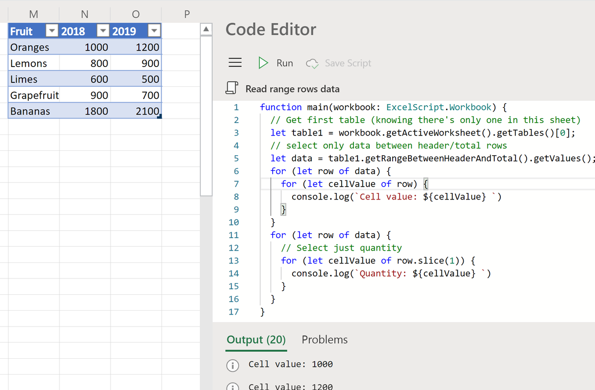 rsudhi's tweet photo. #Excel 
@OfficeScripts

Read range values. Try it out https://t.co/gSjkWbu206 https://t.co/ebnvN7o7E2