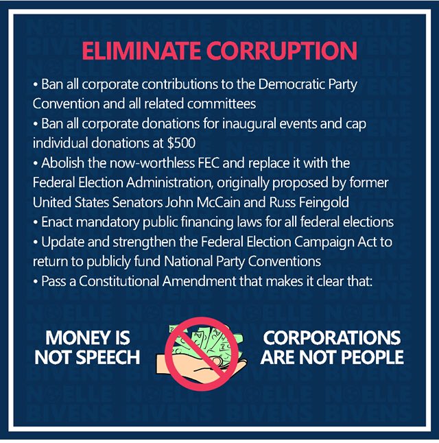 Politicians unethically enrich themselves through public office.Our Democracy shouldn’t be perverted by Corporations & Lobbyists, who buy time with politicians to pass legislation that isn’t in our interest.Profits over People means WE are not Equal, so.. #GiveHellVoteNoelle