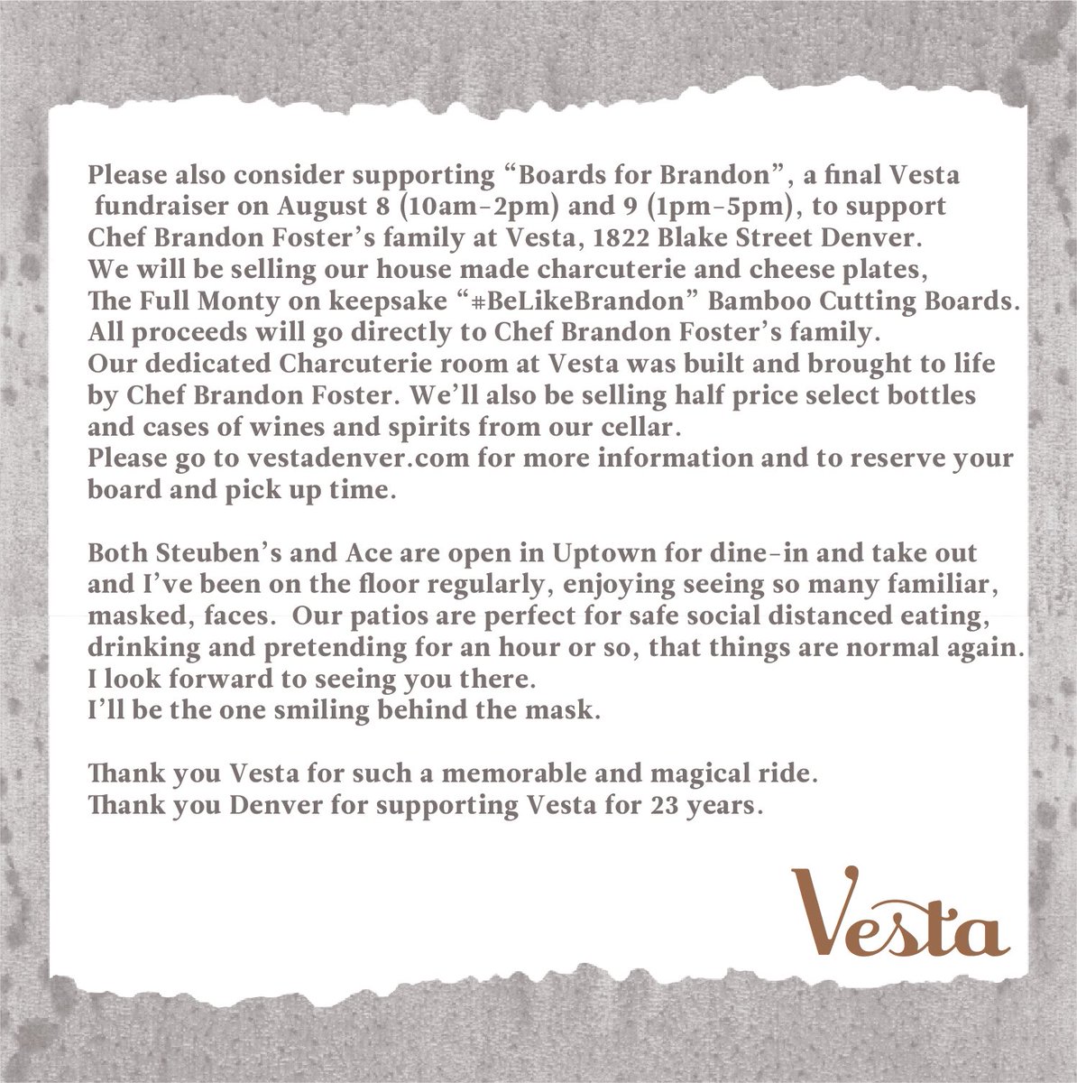 VestaDenver's tweet photo. Thank you Denver for 23 years. https://t.co/lk4ARxxEVD