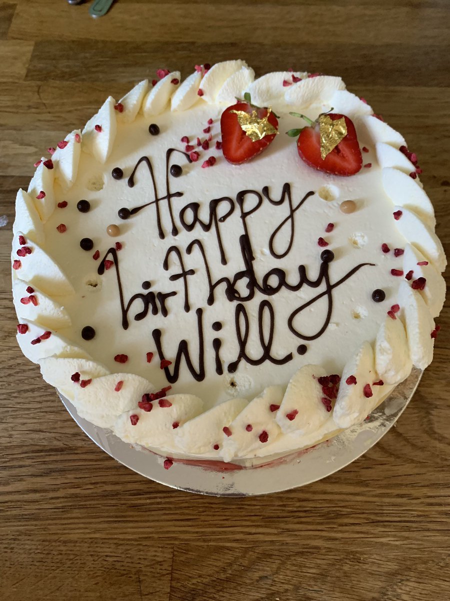 Absolutely delicious cake for <a href="/GoadWilliam/">william goad</a>’s birthday. How lucky are we to have <a href="/CocoricoCardiff/">LaurianVeaudour</a> at the end of our road? #BakeOfftheProfessionals #Winners
