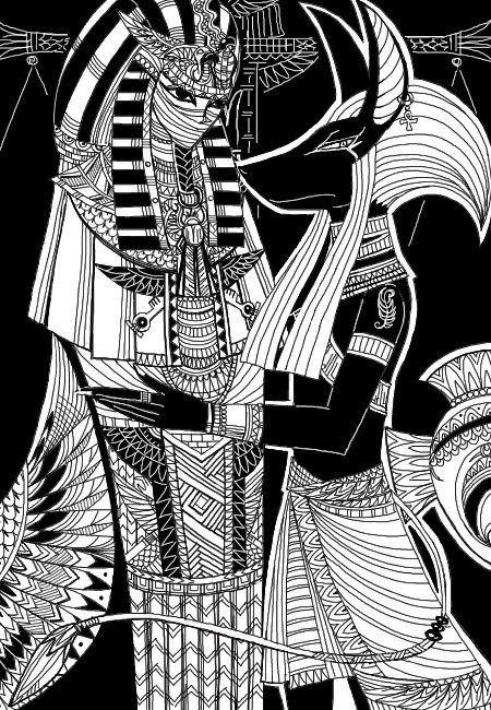 死者の眠りと来世を守る

#イラスト好きな人と繋がりたい 
#エジプト神
#オリジナルイラスト 
#イラスト 
