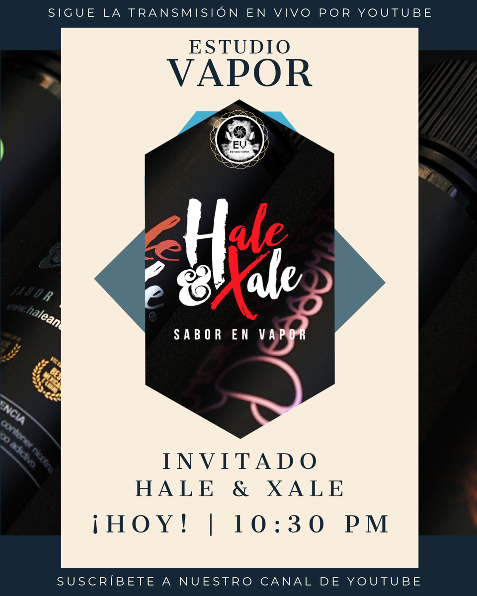 EstudioVapor's tweet photo. ‼️ PARA PARTICIPAR EN TODOS LOS SORTEOS DE HOY, SUSCRÍBETE A NUESTRO CANAL DE YOUTUBE ‼️

🔥 https://t.co/eqMSeOVIBU 🔥

♦️📸 @HaleXale  | ¡HOY! | 10:30 PM | SIGUE LA TRANSMISIÓN EN VIVO POR YOUTUBE 📸♦️

#vape #vaper #vaping #ejuice #eliquid #vapemex  #estudiovapor #vapeamx https://t.co/JQi628QTKh