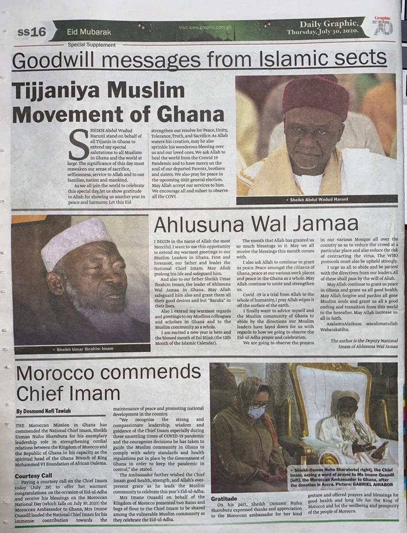 OfficeImam's tweet photo. Ghanaian Muslims observe Eidul Adha tomorrow friday 31st July 2020 as today marks Arafat when pilgrims descend on the holy mount Arafat to suplicate to Allah from morning to sunset, the completion of which makes one "Al-Hajj" https://t.co/WYdhtvdguv