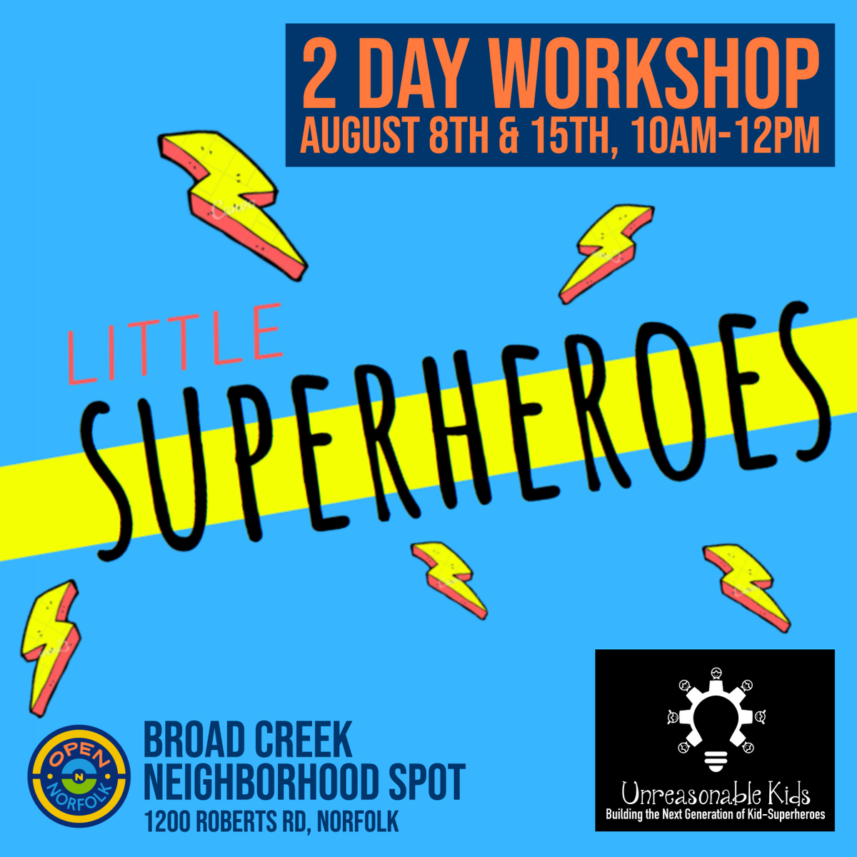 NorfolkVA's tweet photo. #LittleSuperheroes is a FREE two-part educational series filled with brain-based learning activities &amp; a creative design curriculum to help little kids develop their social entrepreneurial super-powers. #OpenNorfolk
📅 Aug. 8,15
⏰ 10AM-12PM
⚡️ Ages 6-9
✅ https://t.co/T4MV8ifKb7 https://t.co/IJqNwEMBam