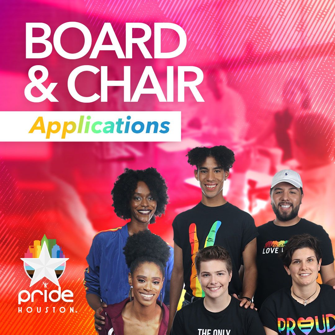 PrideHouston's tweet photo. Join the Pride Houston team as a board member, committee chair, or part of the production team.   Applications accepted through August 31st.  Your voice matters... use it!

#visibility #representation #BringOn2021 #board #prideteam #lgbtqia #nonbinary #trans #transvisible #gay https://t.co/I6wCsml8AO