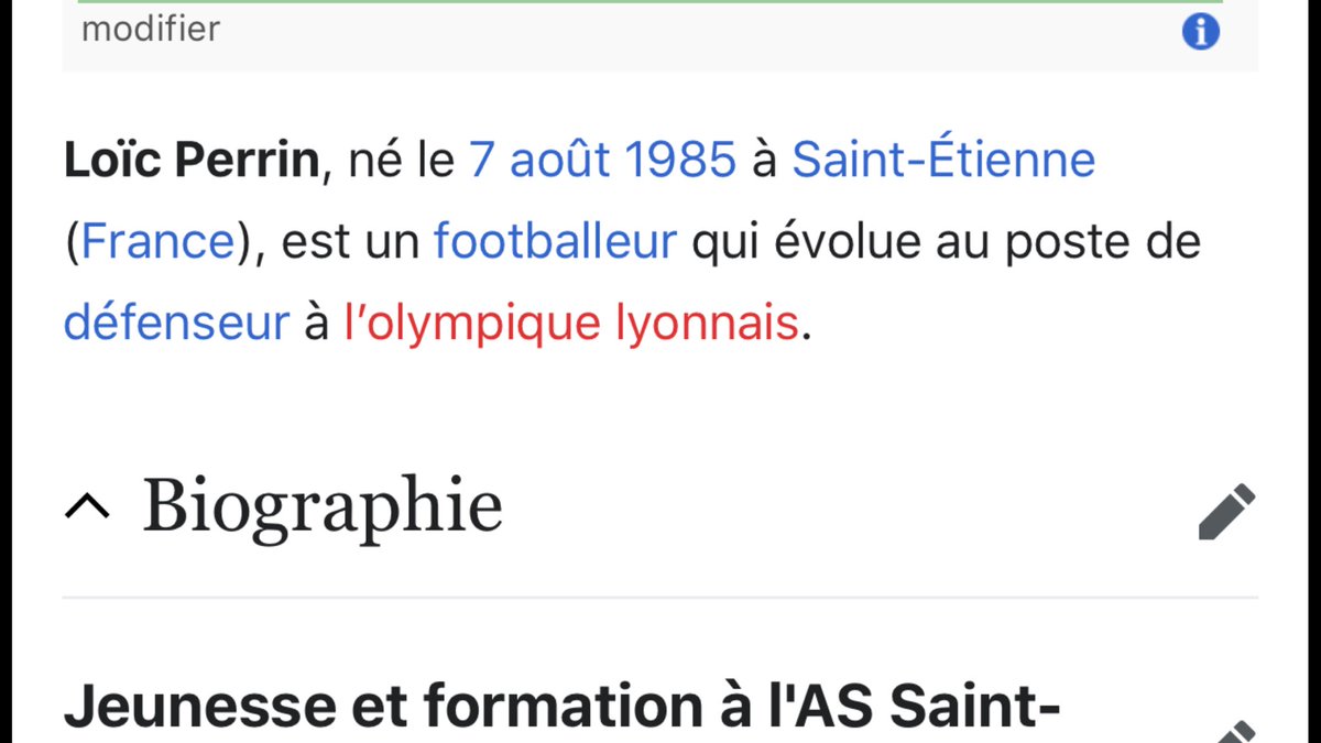jerome_jarny's tweet photo. Euh 🤔 Qui a fait ça ? 😅 #LoicPerrin #ASSE #OL #Wikipedia #retraite @loicperrin_24 https://t.co/mv35mCbd75