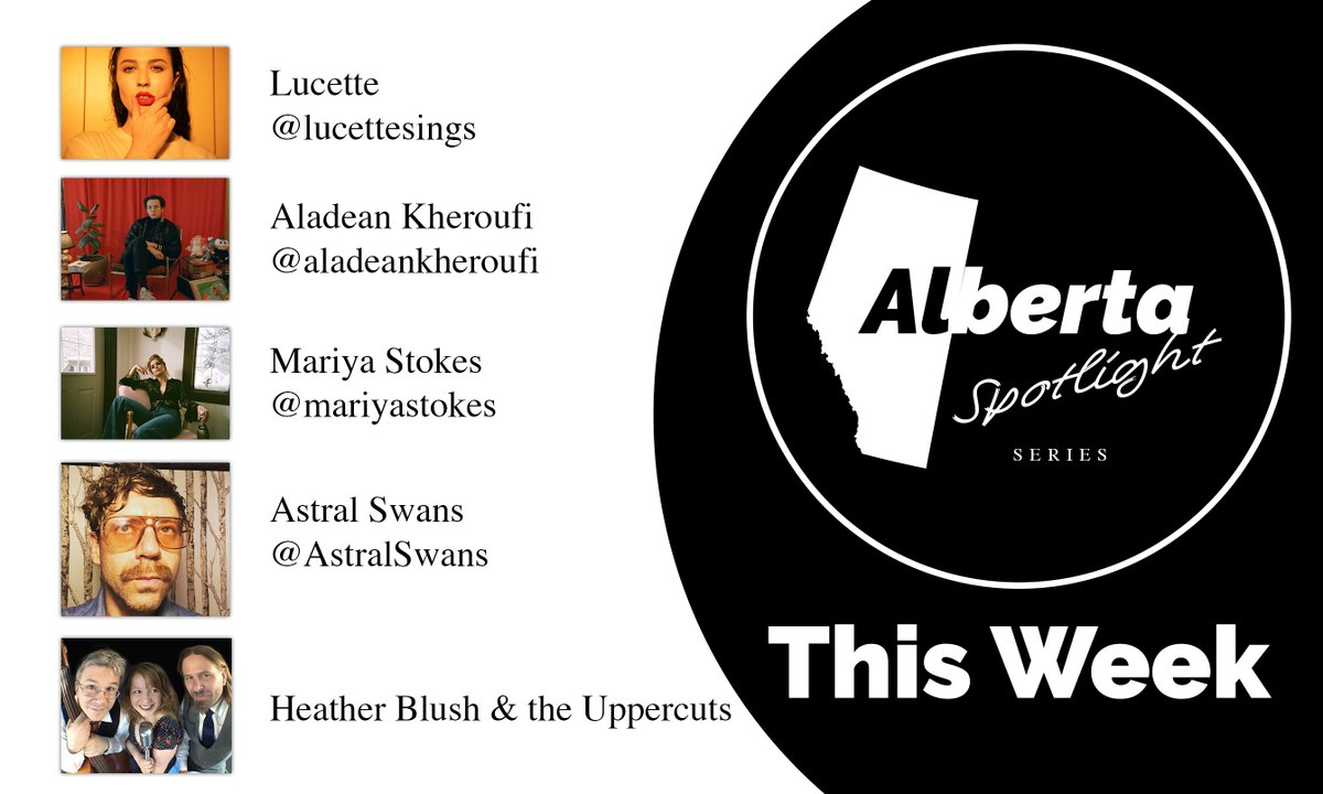 LeelaAheer's tweet photo. 🎺🎻🎸 Today at 4:30 PM is another edition of Alberta Spotlight on @ckuaradio! Check out who's performing:
•@lucettesings
•@aladeankheroufi
•@mariyastokes
•@AstralSwans
•Heather Blush & the Uppercuts
Tune in ➡️ https://t.co/fSHWgMR7f6
#abarts #abmusic #abcmsw https://t.co/2mcovqSSuL