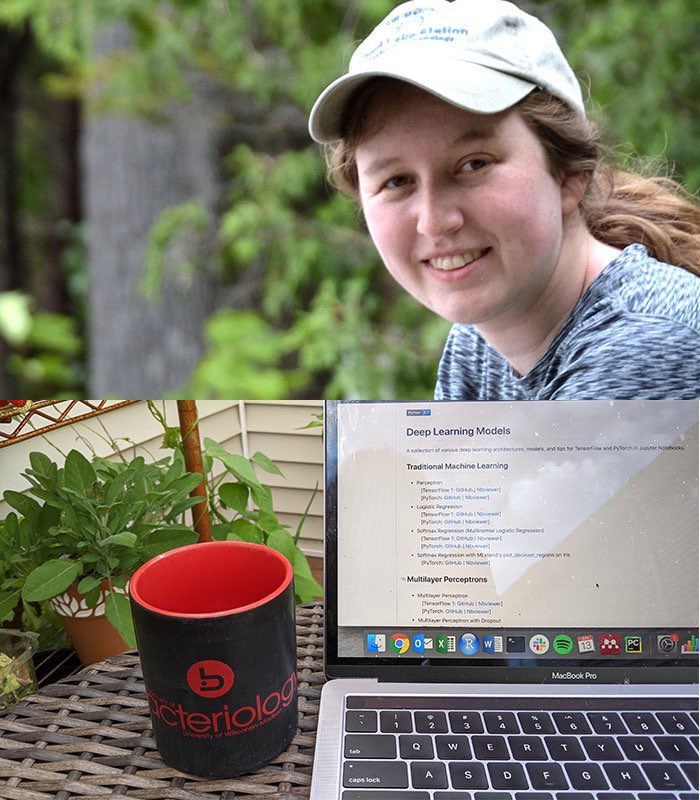 GLBioenergy's tweet photo. This week, we’re featuring Alex Linz (@amlinz16), postdoc in Donohue and Noguera labs @UWMadison, and her story of how #ScienceGoesOn in #GLBRCRightNow.
“Working from home has required some adjustments, but it’s nice to work from my garden and get some fresh air.” https://t.co/8Q0yUXK3qB