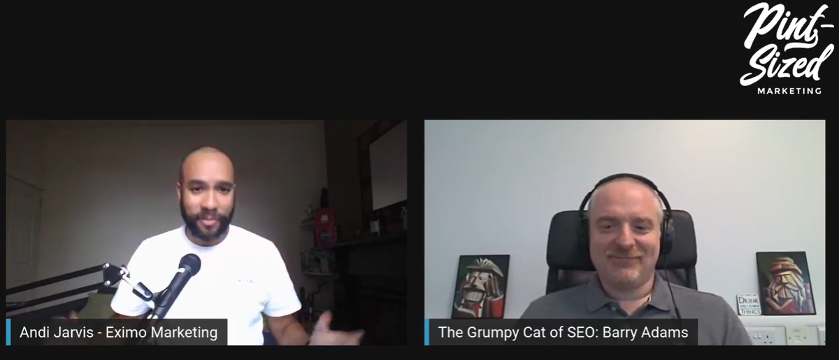 elburdett's tweet photo. "Some really f-ing good intros" @badams - 'The Grumpy Cat of SEO' @andijarvis  #PintSizedMarketing https://t.co/xFyLquRTXx