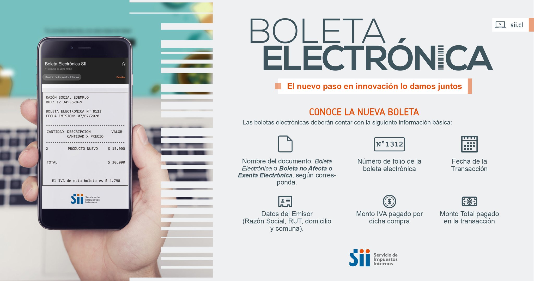 SII on Twitter "[BOLETA ELECTRÓNICA] 💻📱🧾 ¿Sabes qué información deberá