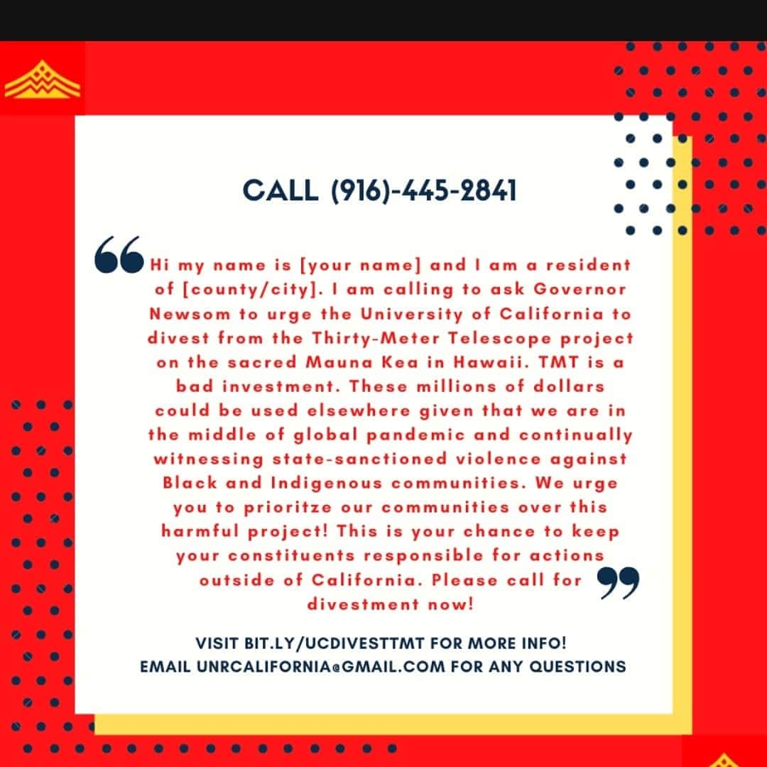 GingerRoot2020's tweet photo. Please make the call to help protect our Sacred Mauna A Wākea! #ʻAʻoleTMT #StopTMT #KūKiaʻiMauna 🔺 https://t.co/X0fQEtn3OM