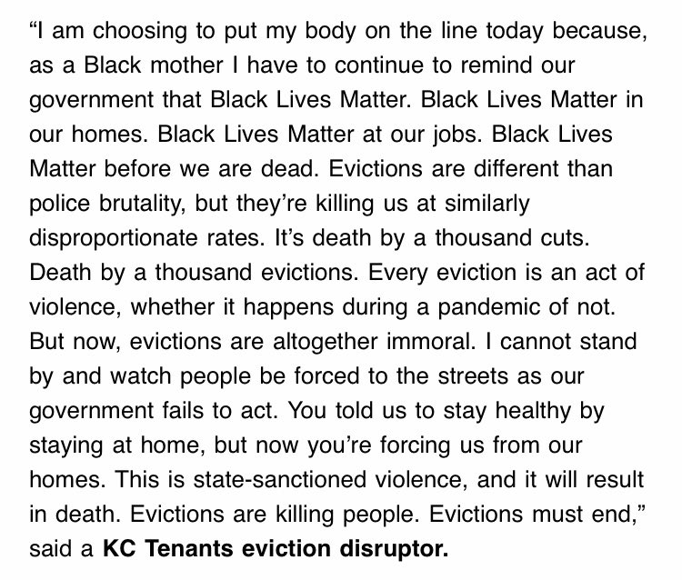 KCTenants's tweet photo. From an eviction disruptor who is under arrest. https://t.co/y9ZAi4SmXV