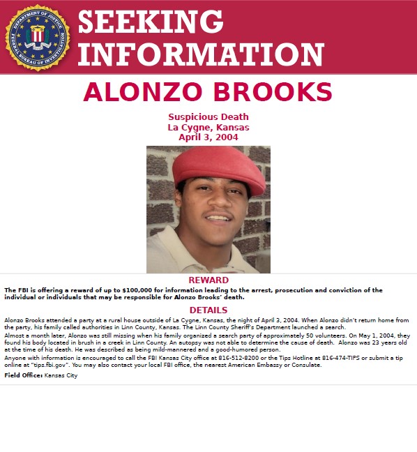 The FBI is offering up to $100,000 for info leading to the arrest, prosecution &amp; conviction of the individual or individuals that may be responsible for Brooks’ death. Anyone with info can call 816-474-TIPS or submit online at “tips.fbi.gov”
fbi.gov/wanted/seeking…