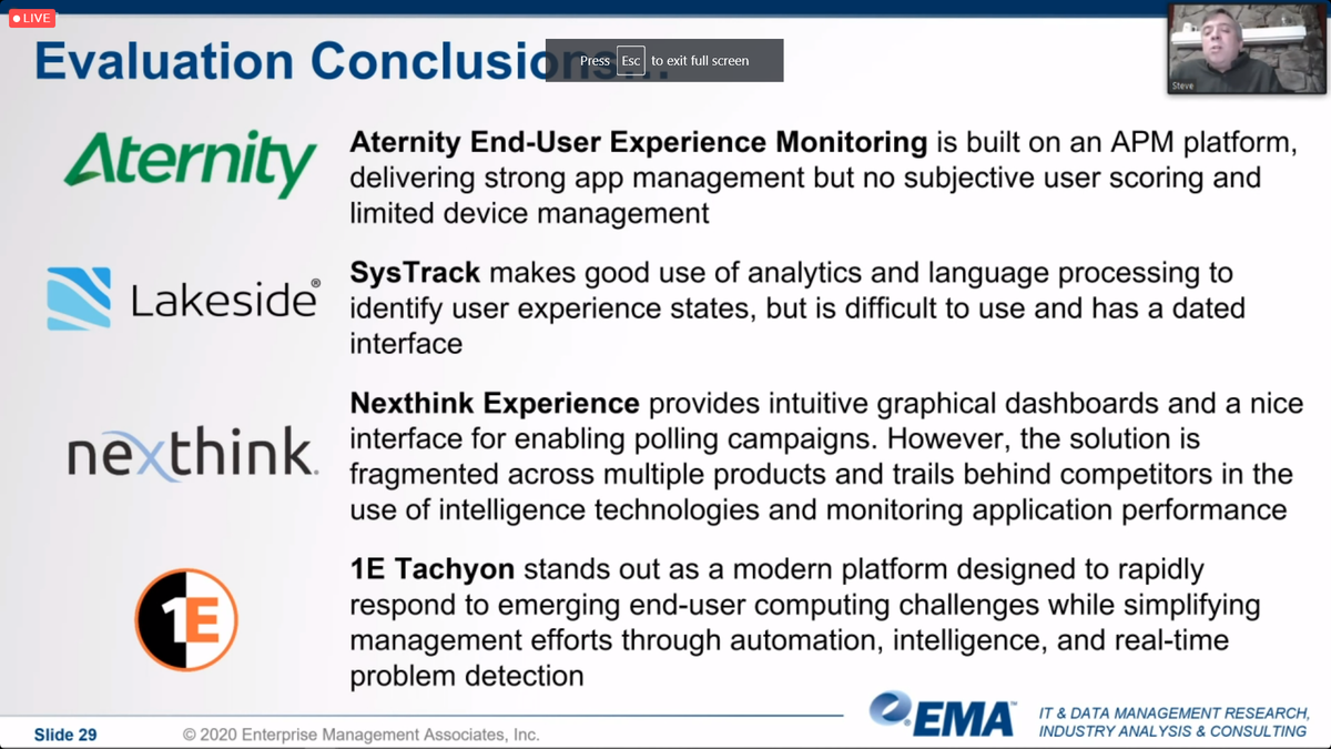 davef_1e's tweet photo. @1E_Global Tachyon stands out as a modern platform designed to rapidly respond to emerging end-user computing challenges. #wfaenterprise https://t.co/3xlIHjHMJm