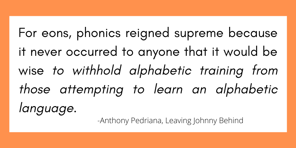 codeofreading's tweet image. Ok, maybe not literally &quot;eons,&quot; but you get the point. Common sense, anyone? #phonics #Reading #commonsensing #teaching