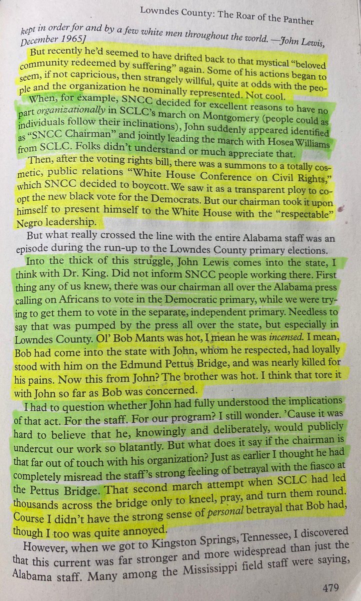 here’s kwame ture, with care & grace, describing the intimate details of how john lewis betrayed the sncc & the black liberation movement at-large ‘cause he was more interested in photo ops & political career opportunities than black liberation.  https://twitter.com/aaronjmate/status/1288873828282703873