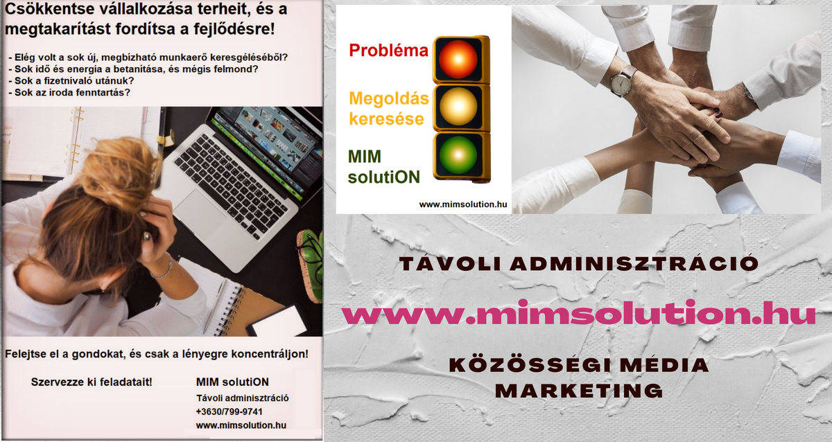 SolutionMim's tweet image. #MIMsolutiON#savingtime#nyerjidőtmagadnak#légysikeres#wesupportU#támogatunk#adminisztráció#socialmedia#Virtualassistant#aTeVirtuálisAsszisztensed

Keress ránk!
mimsolution.hu