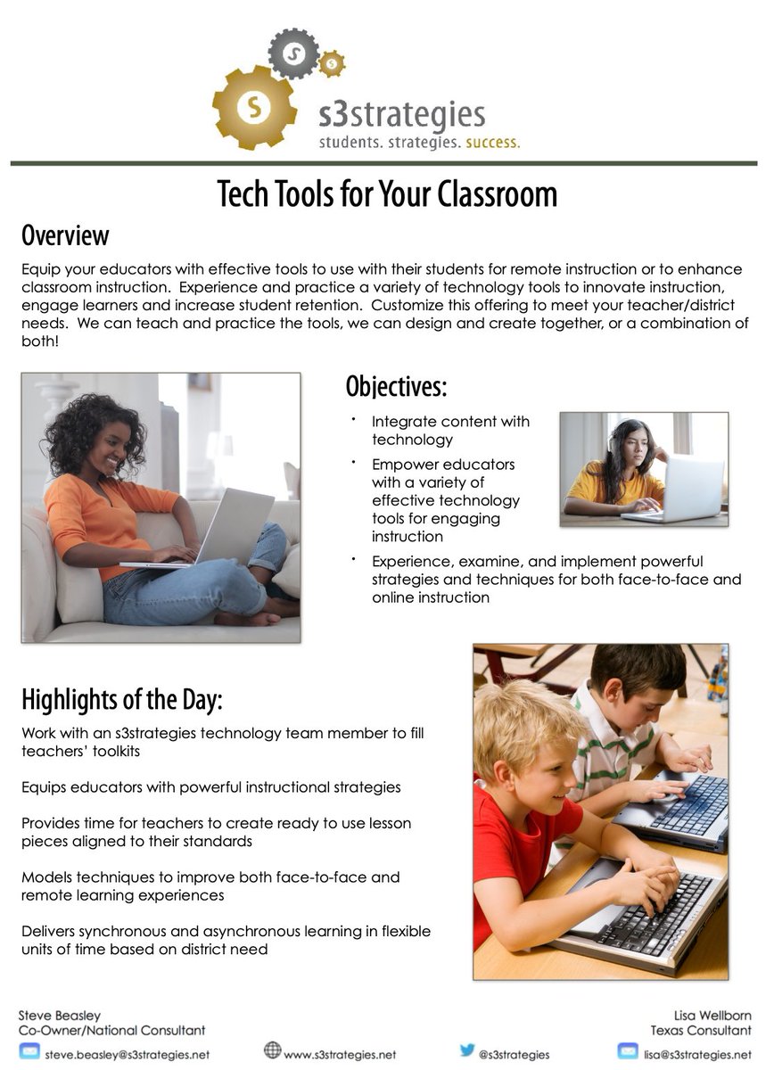 s3strategies's tweet photo. Make online learning a student-centered, engaging learning experience with our Tech Tools in the Classroom workshop.  We can customize this workshop for any content K-12.  Contact us today for more information. #elearning #distancelearning @s3strategies https://t.co/0eBJF62XoY