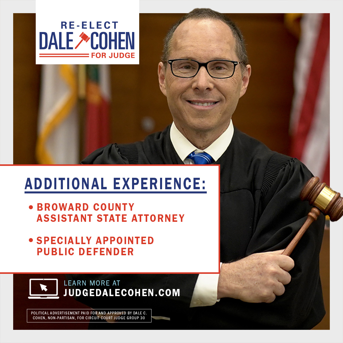JudgeDaleCohen's tweet photo. Did you know before Dale Cohen was Judge he served as Broward County Assistant State Attorney and a specially appointed Public Defender? https://t.co/z6aKexvEfc