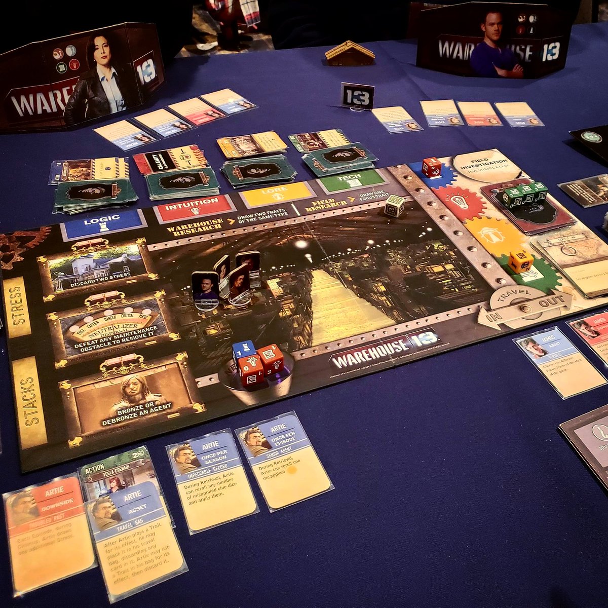 Infn8Dreams's tweet photo. Playtesting the H. G. Wells expansion for Warehouse 13: The Board Game! We all love H. G. SO MUCH! How about you? #warehouse13 #warehouse13theboardgame #infinitedreamsgaming #bgg #hiddentraitor #loyalagent #Kickstarter #newgames #dontstress #workthecase #hgwells https://t.co/3Fz74jqPSf