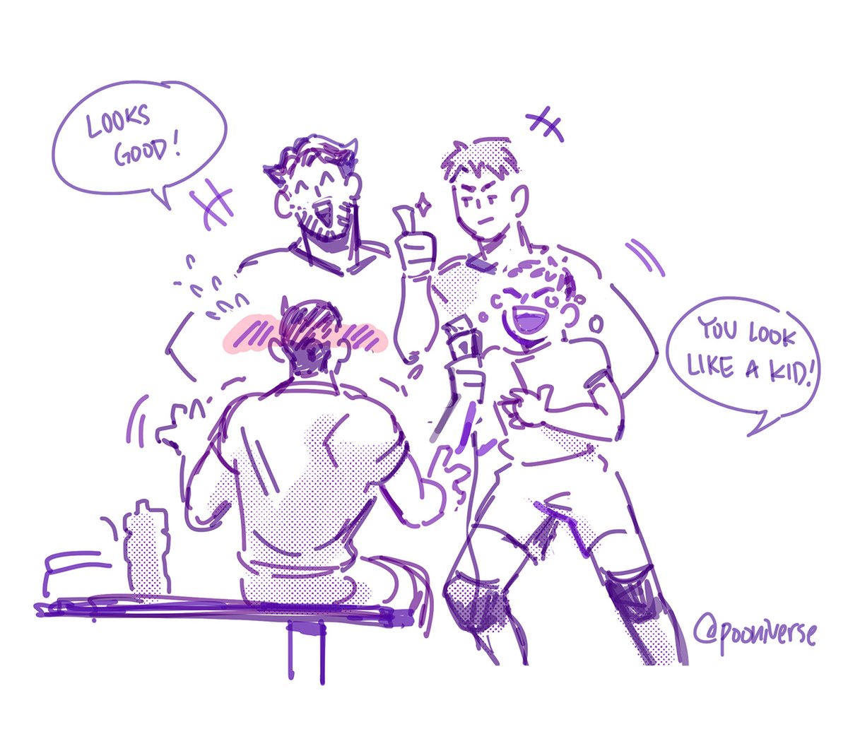 Warm up with shaving Kageyama's hair off!!!! ??✨
He lost a bet against Hoshiumi, and now he looks like a ?

#Haikyuu  #ハイキュー 