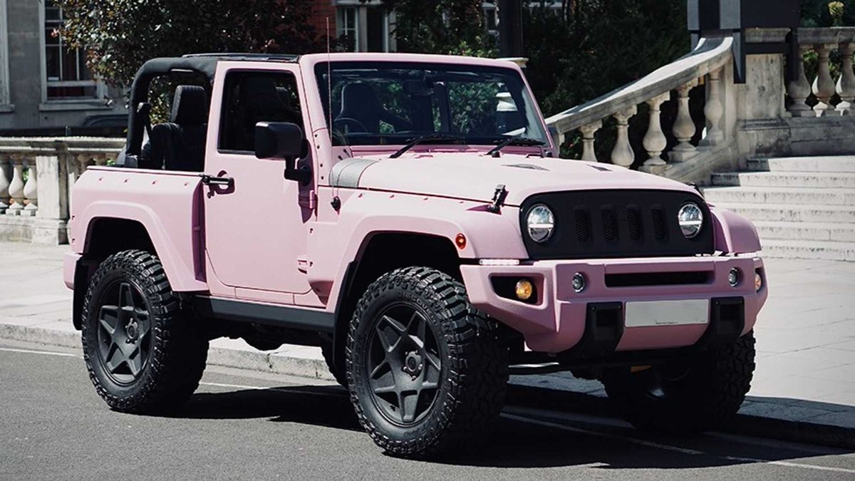 Modified Jeep Wrangler Is Pretty In Pink And Could Be Yours. pic.twitter.co...