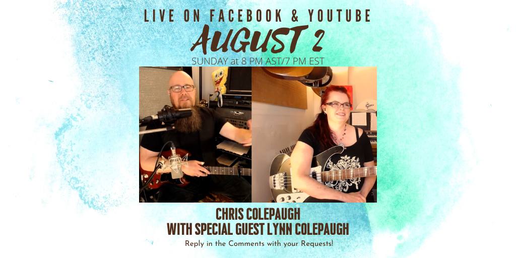 Colepaugh's tweet photo. Join Chris Colepaugh and Lynn Colepaugh for a Cosmic Crew concert livestreaming on Facebook and YouTube! Sunday, Aug 2 at 8 PM AST/7 PM EST
#Livestream #concerts #rock #music #jetslide #blackbridgeamps https://t.co/0HL8wbrjPY