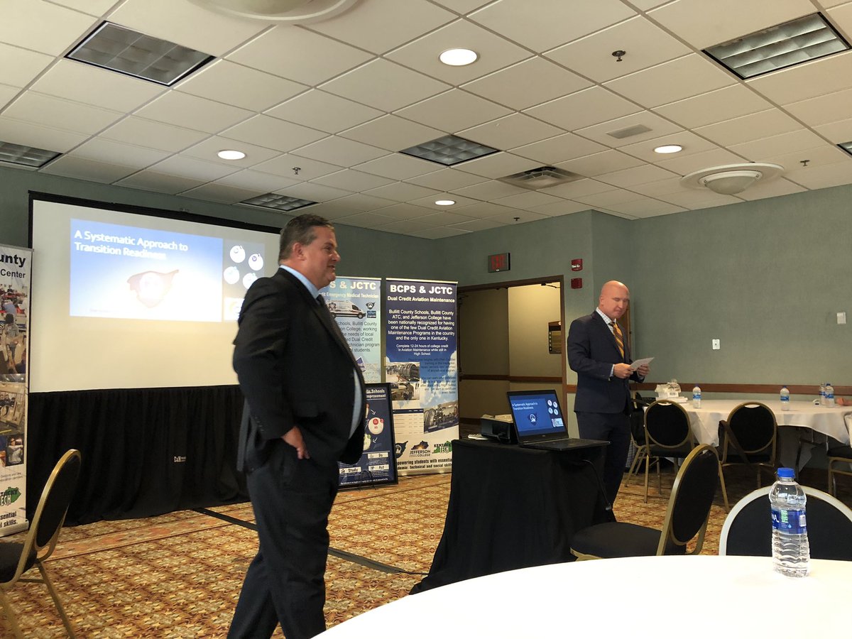 bcps_sld's tweet photo. Dr. Lee Barger, Director of College and Career Readiness and Innovative Programs, and Mr. Darrell Vincent, Principal of ATC, presenting on PDSA process focusing on opportunities for our students. https://t.co/k23vuQVThl