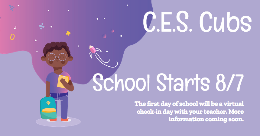cuca_principal's tweet photo. CUBS! School starts in 8 days! We can't wait to virtually see you again! We have missed you all so very much! #CESrocks https://t.co/RtxHDoMW09