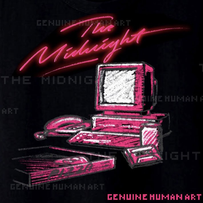 The Midnight have a very strong creative vision. Very clear. So the brief was solid - a bedroom computer vibe. Classic style. I could see it instantly based on the description. I sketched a few. Some with role playing dice. Action figures. 3/