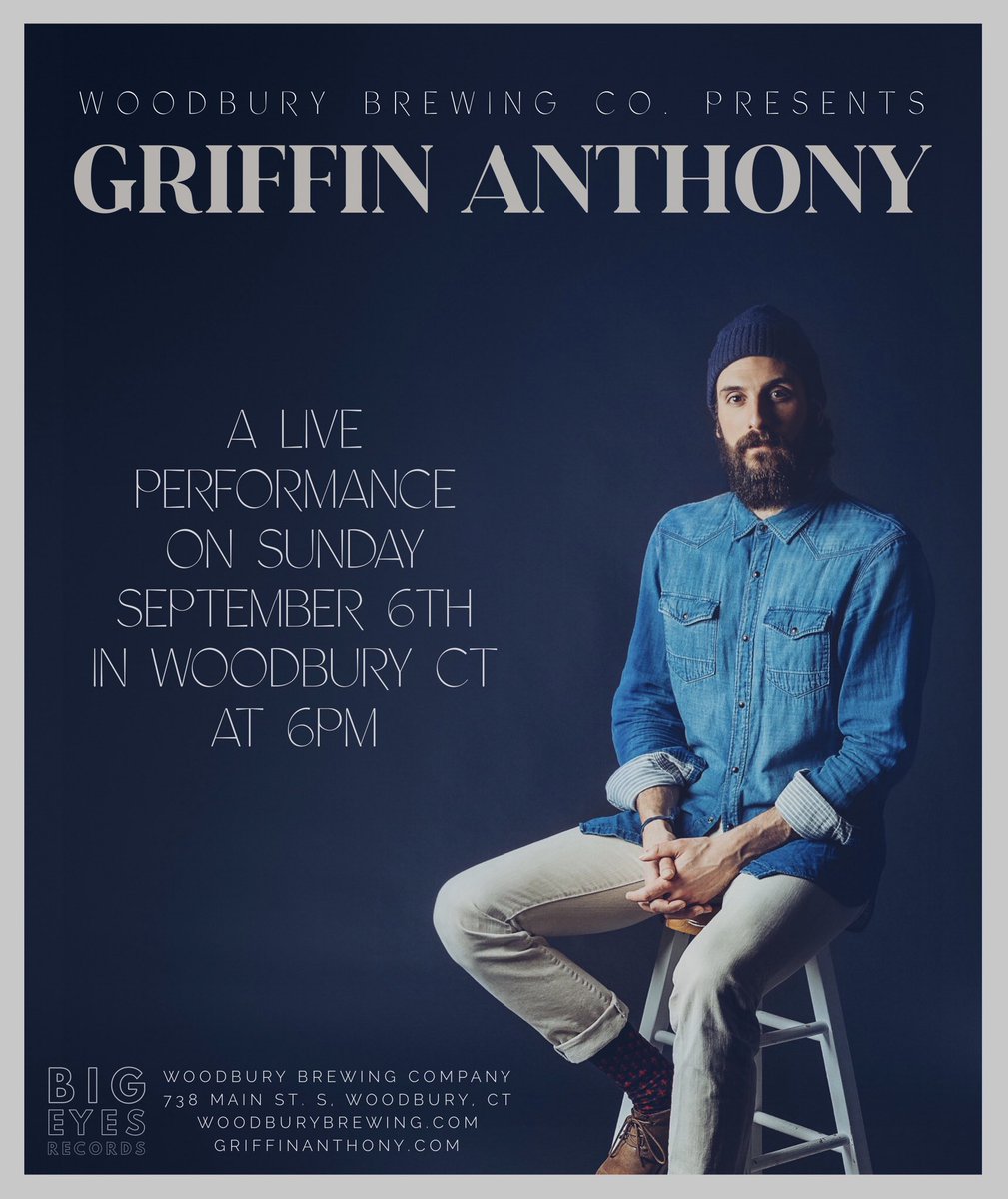 griffinanthony's tweet photo. psyched to team up with @WoodburyBrewCo ‘n offer a safe outdoor space to hang. doors at 5pm. show at 6pm. $10 per person. pre-order at https://t.co/jviX15OEWK. let’s spend labor day eve together... ‘n for all you beautiful virgos, let’s celebrate our birthdays 9/6 https://t.co/QZ81XFzu9x