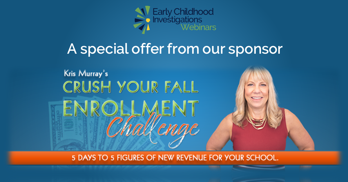 Special offer from our sponsor, <a href="/Kris_Murray/">Kris Murray</a>! 5-day challenge to grow your #childcare program's enrollment during #COVID19! - mailchi.mp/earlychildhood…  #familychildcare