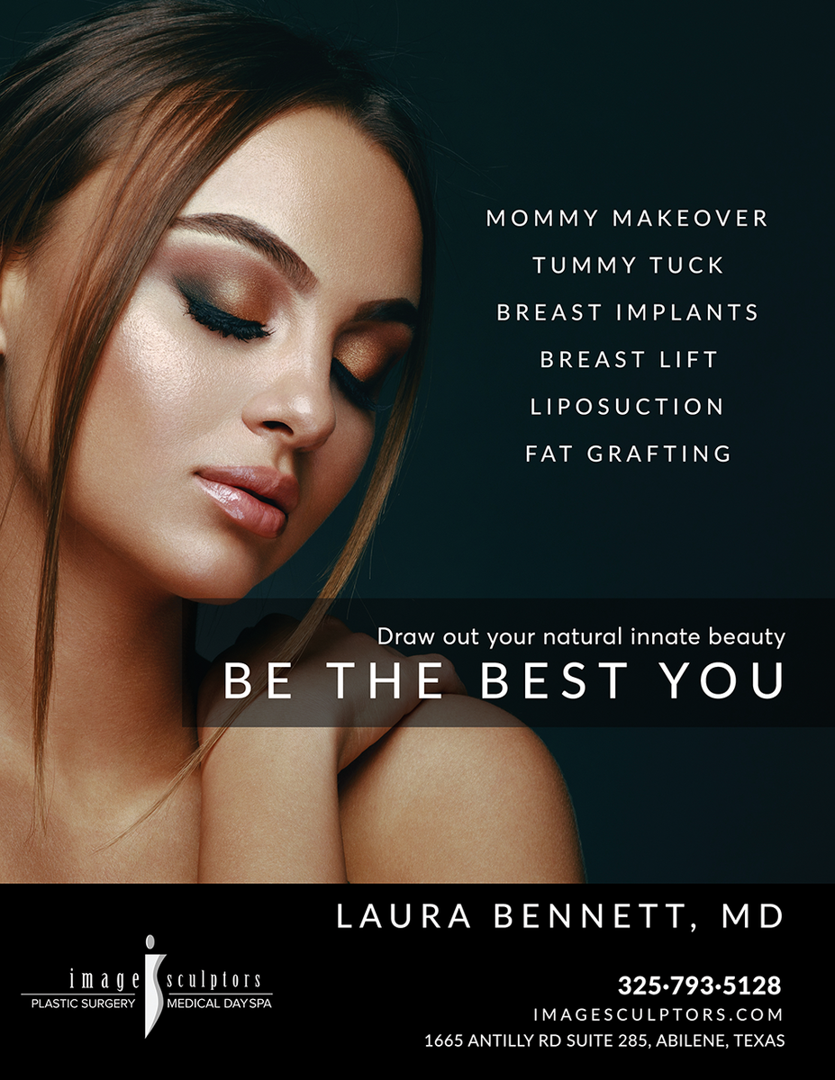 Submitting a magazine advertisement for plastic surgery practice in Abilene, Texas. Feel free to visit her website if interested in plastic surgery and medical/day spa cosmetic procedures.
-
imagesculptors.com