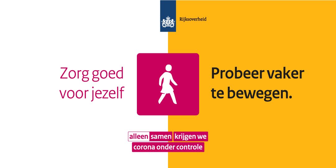 Een goede weerstand kan je beter beschermen tegen ziekmakers, zoals het coronavirus. Voldoende beweging helpt daarbij. Beweeg daarom iedere dag het liefst een half uurtje. Ga bijvoorbeeld fietsen of tuinieren. 

Meer beweegtips 👉 allesoversport.nl/beweegthuis/