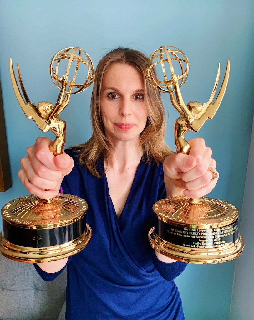 emilyvdriscoll's tweet photo. Quite a mail delivery - thanks #NYEmmyAwards! Such a privilege and honor to make videos with Laura Swalm at @nyphospital and the incredible team at @quantamagazine. These are for 'Best Human Interest Feature' and 'Best Science/Health Special' ... https://t.co/HmWe8tqUsq