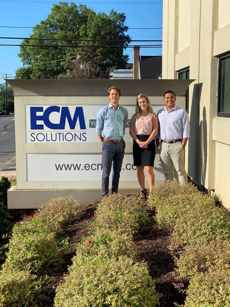 ECMInsurance's tweet photo. Today is #NationalInternDay and we are thankful that these 3 outstanding students chose to spend the summer with us! #ecmsolutions #yourriskourpassion https://t.co/ork24VSPg0